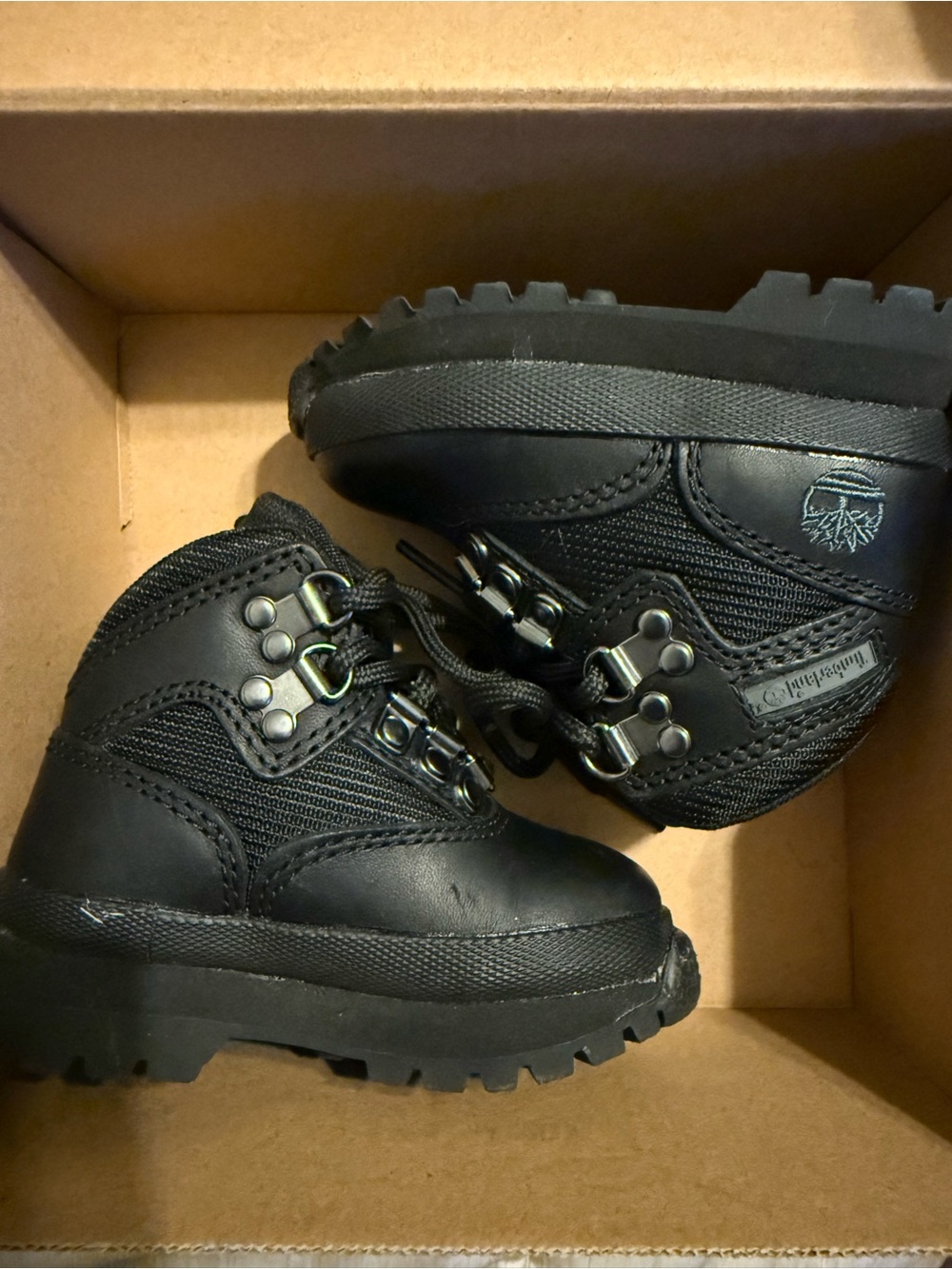 Timberland baby Black Lace-Up Hiking Boots
